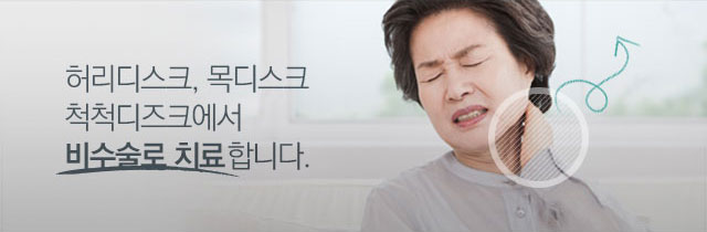 허리디스크, 목디스크, 척척디즈크에서 비수술로 치료합니다.